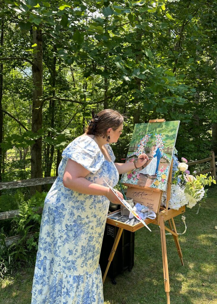 Wedding ceremony painter at the Lodge at Old Mill